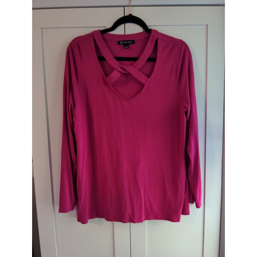 INC International Concepts 1X Pink Long Sleeve Top